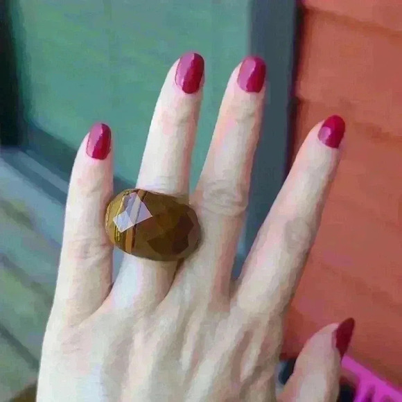 Fashion ring amber color size 6.75 - Picture 1 of 15